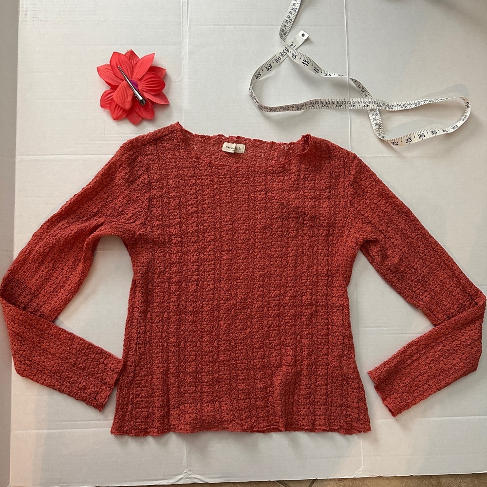 NWOT Natural Life Lace Layering Coral Top